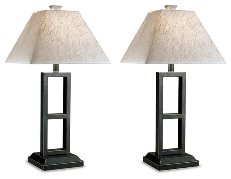 Close-up of Deidra black lamp base with gold accents