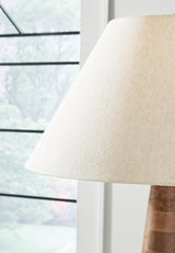 Close-up of empire hardback fabric shade