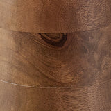 Danset table lamp showcasing honey brown wood finish