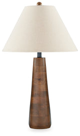 Top view of lampshade on Danset Brown Table Lamp