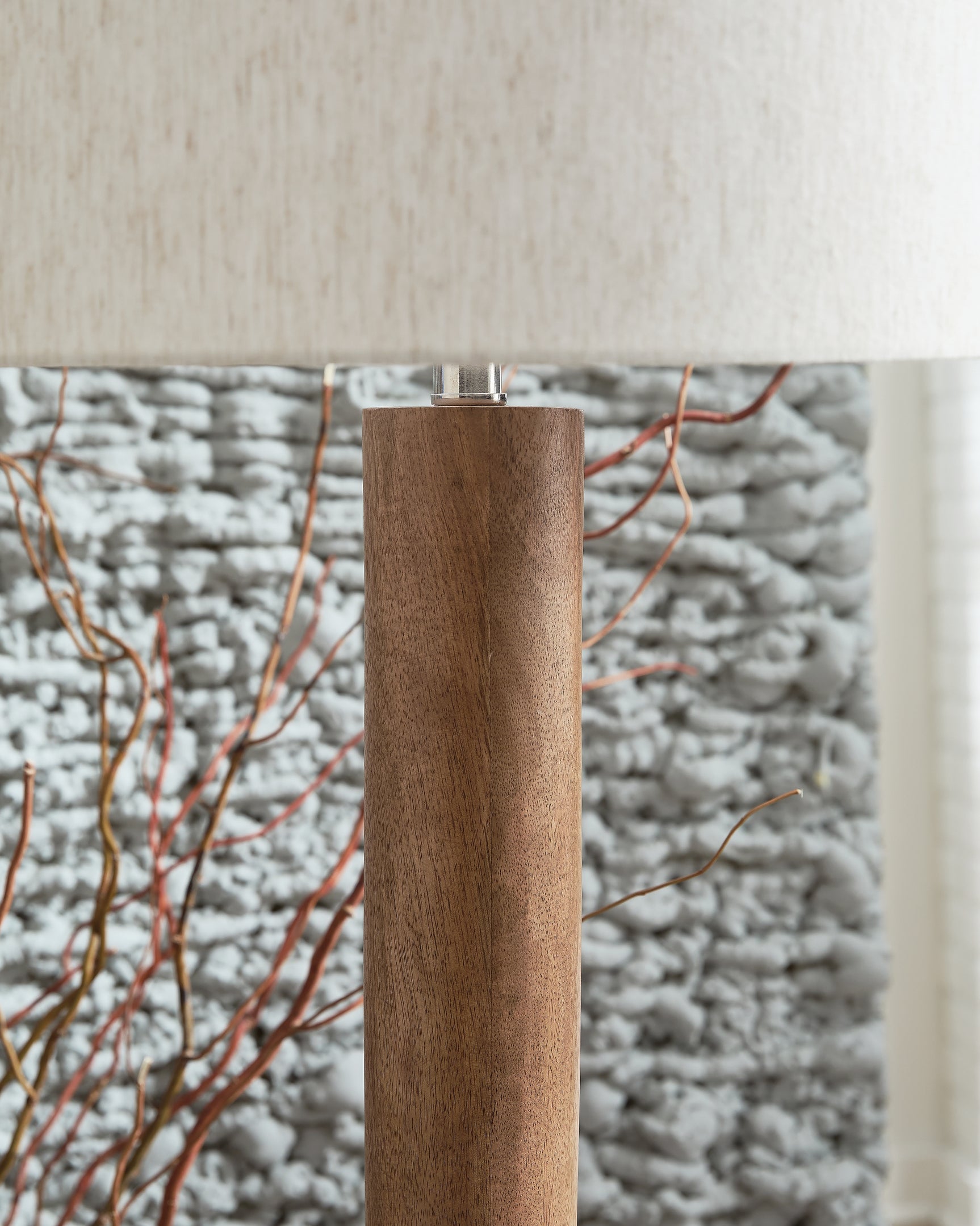 Close-up of Ailsa lamp wooden base detail