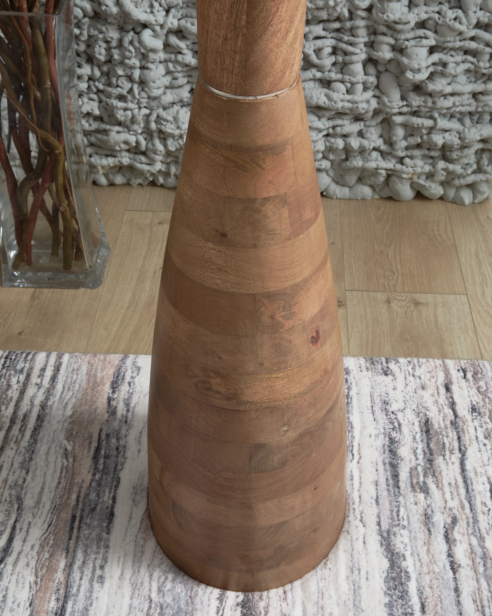 Ailsa floor lamp fabric drum shade detail