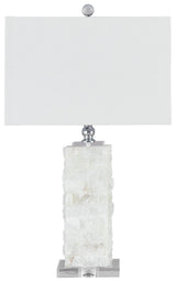 Malise White Table Lamp close-up of alabaster base