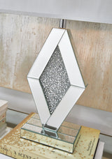Close-up of Prunella table lamp glass and crystal base