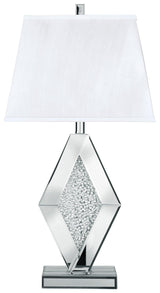 Prunella table lamp side detail showing crystal bead base