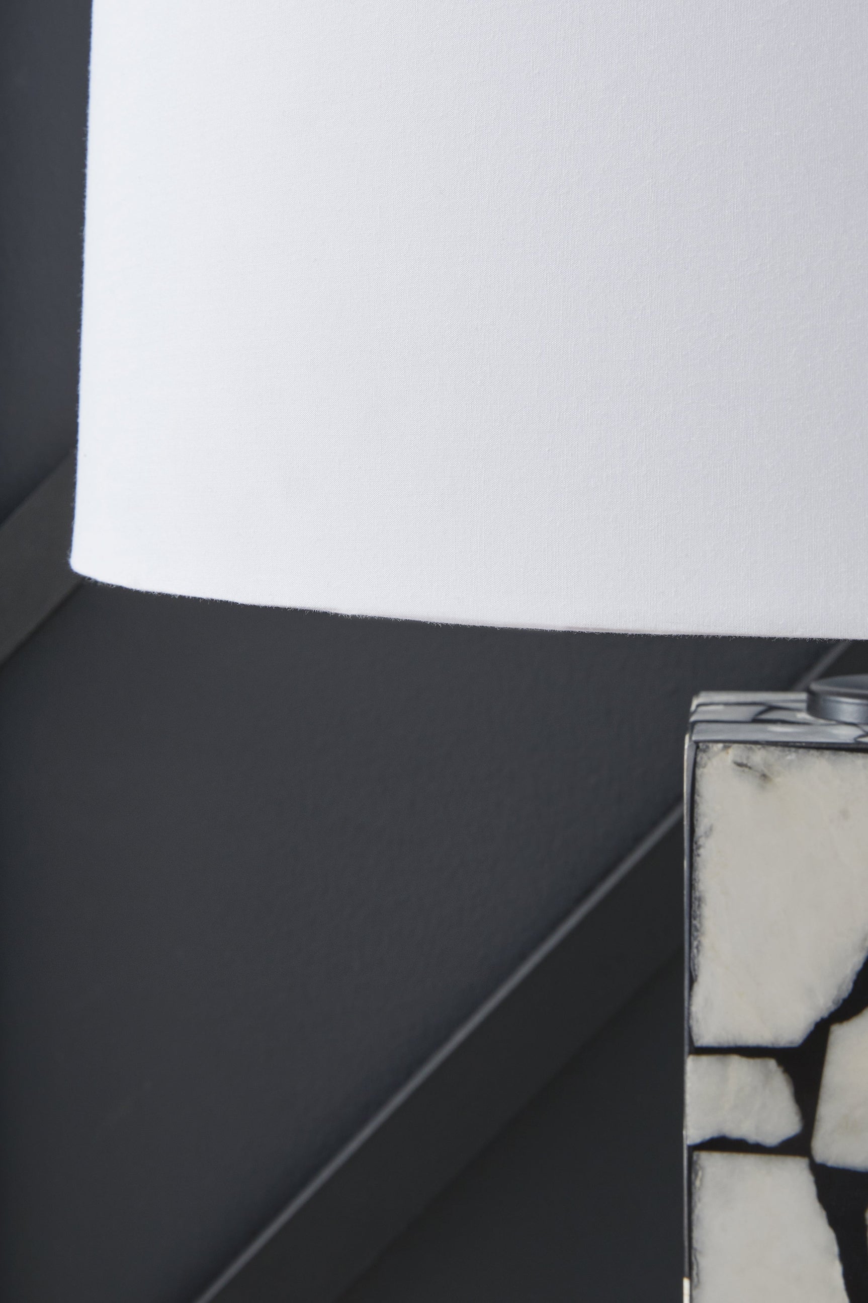 Close-up of modified drum shade detail