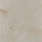 Material swatch showing white alabaster and goldtone finish of Linderfield collection