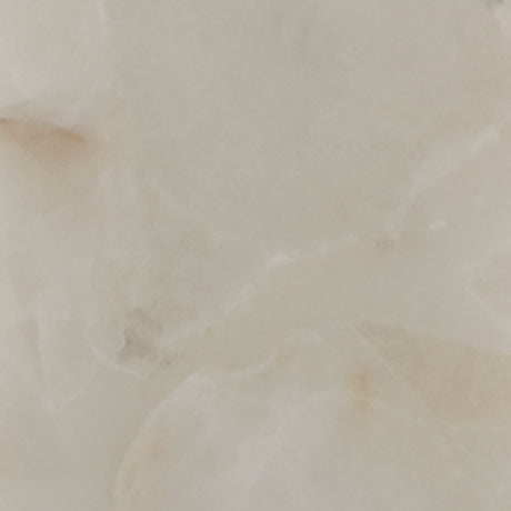 Material swatch showing white alabaster and goldtone finish of Linderfield collection