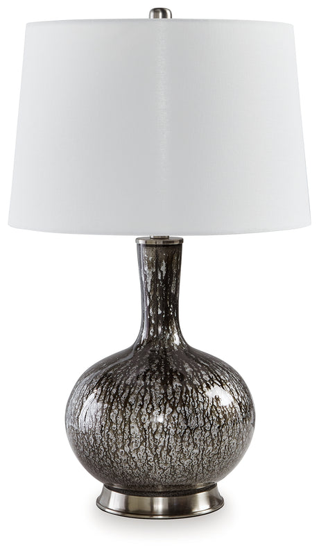 Tenslow lamp lit with warm light