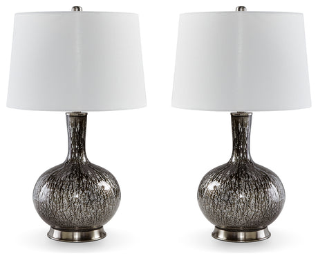 Close-up of Tenslow antique black lamp base