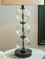 Detail of Airbal lamp clear stacked glass spheres