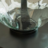Close-up of black finish metal base on Airbal table lamp