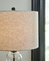 Close-up of Airbal lamp drum hardback fabric shade