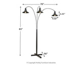 Detail of black matte finish on Sheriel Floor Lamp frame