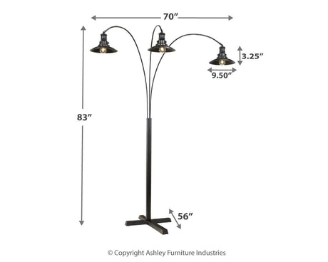 Detail of black matte finish on Sheriel Floor Lamp frame