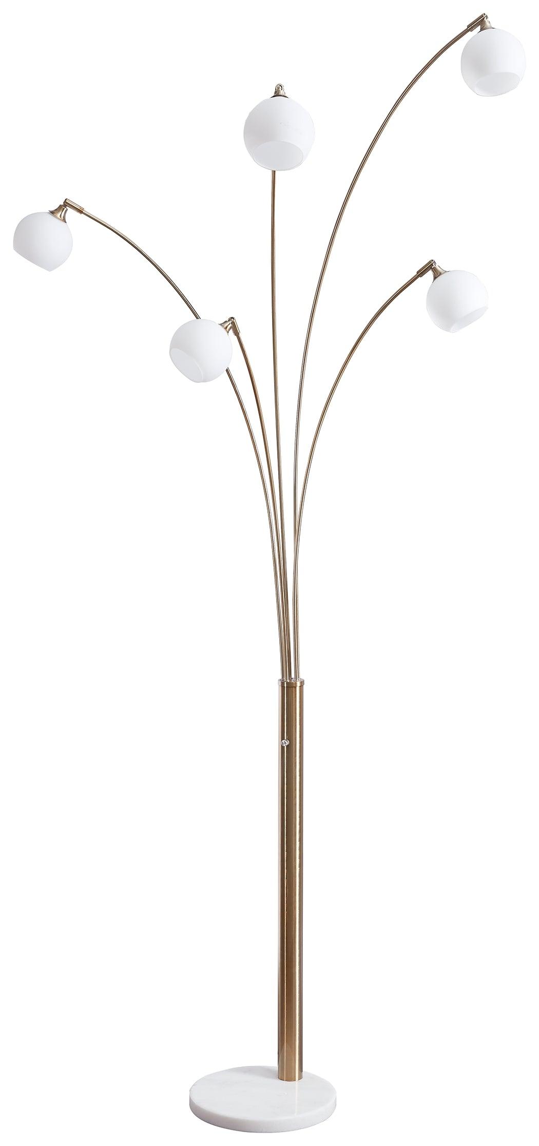 Taliya Arc Lamp with five glass globe shades