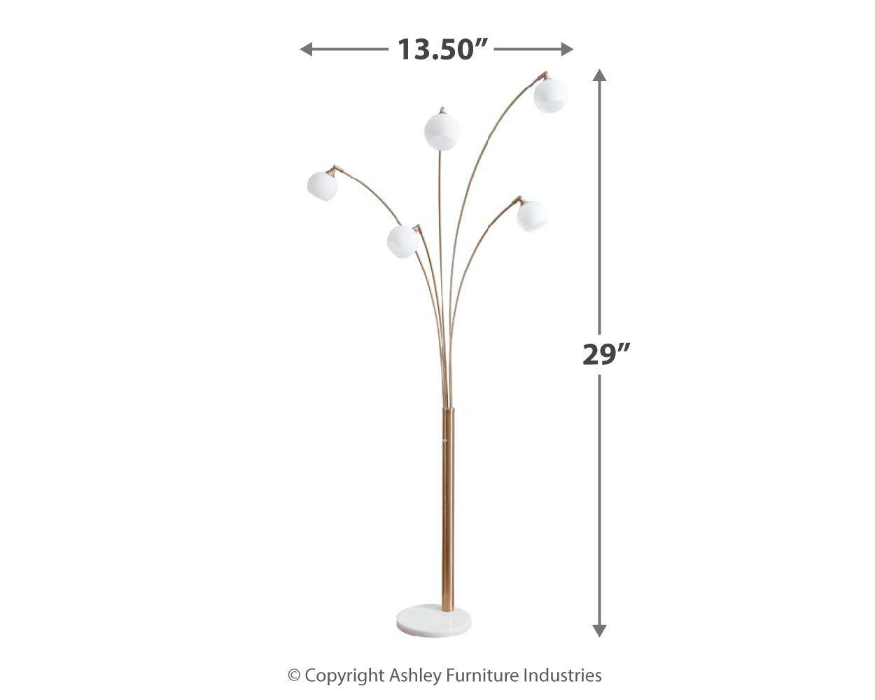 Taliya Arc Lamp dimensions diagram