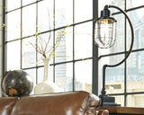 Jae Antique Black Desk Lamp close-up of base