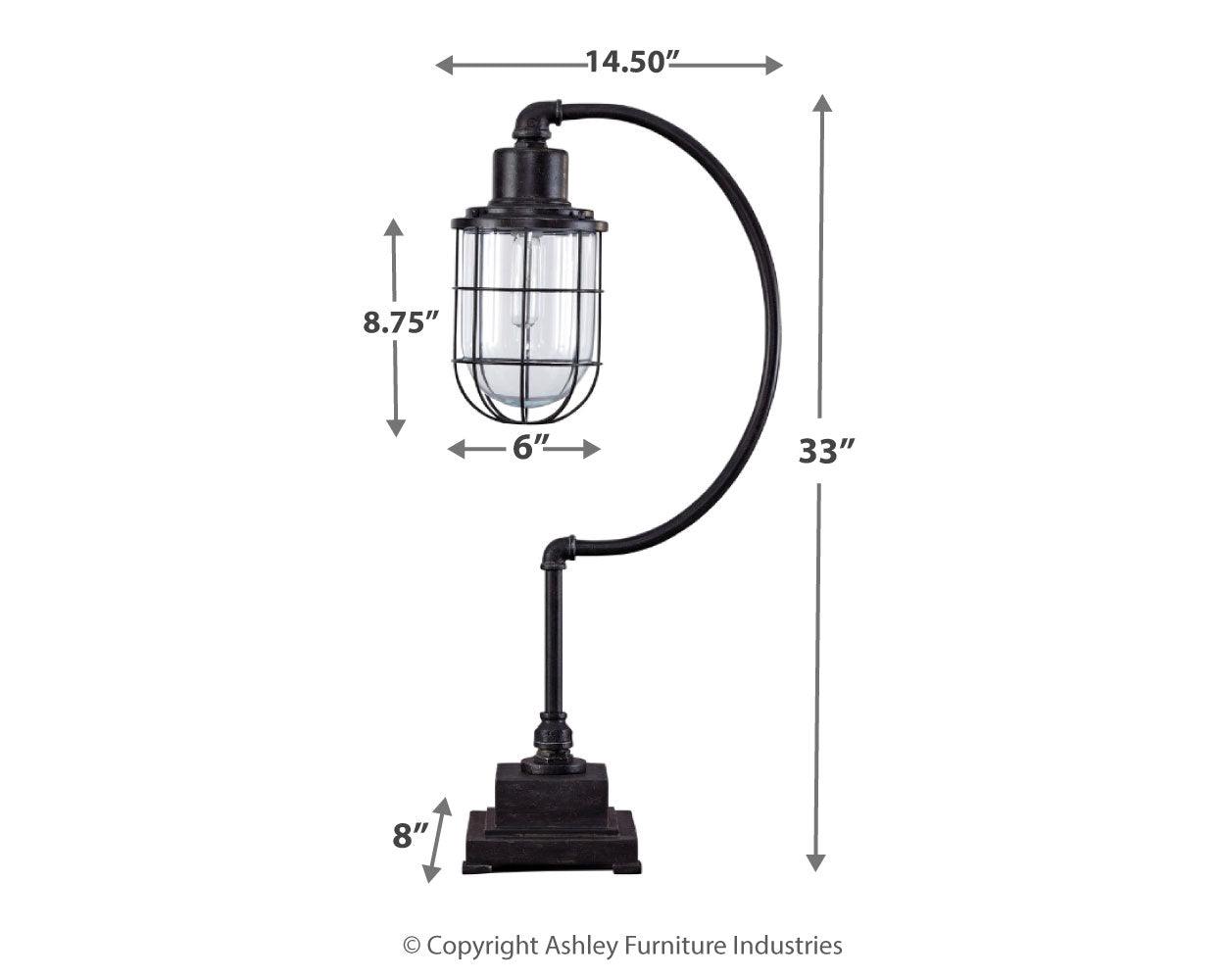 Jae Antique Black Desk Lamp base and shade