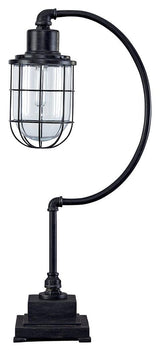 Jae Antique Black Desk Lamp side angle
