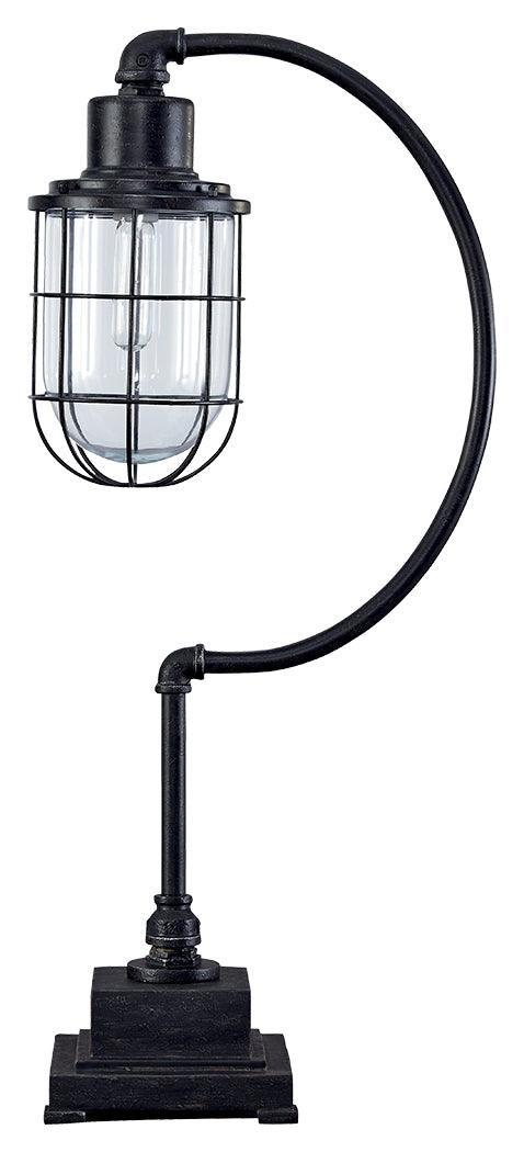 Jae Antique Black Desk Lamp side angle