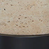 Color swatch showing beige travertine and dark brown finish of Vinmour desk lamp