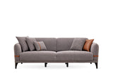 Linz Gray 3-Seater Sofa Bed side angle