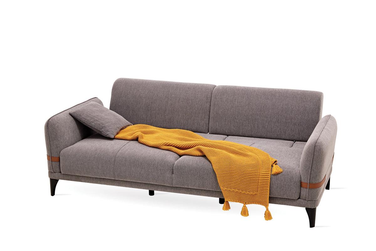Linz Gray 3-Seater Sofa Bed folded as bed