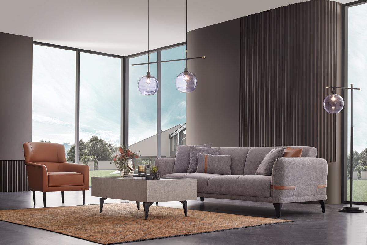 Linz Gray 3-Seater Sofa Bed seating detail