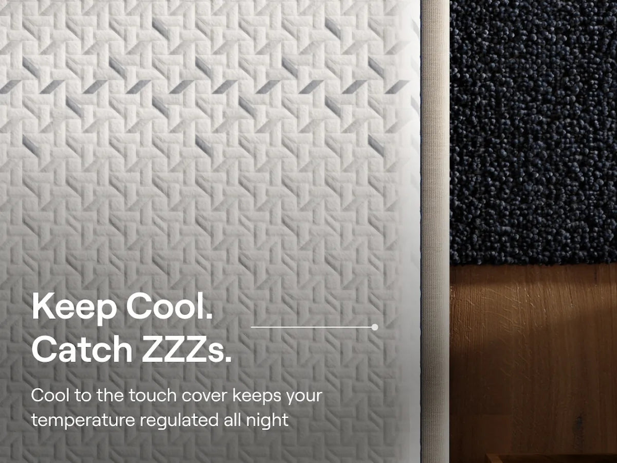 Firm support layer visible through mattress cross-section