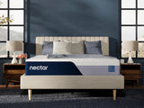 Close-up of quilted cooling poly-blend cover on Nectar mattress
