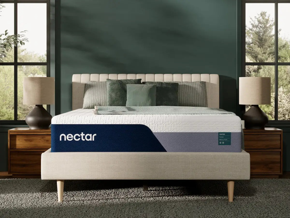 Nectar Premier Memory Foam full mattress showing mattress thickness and layered foam design