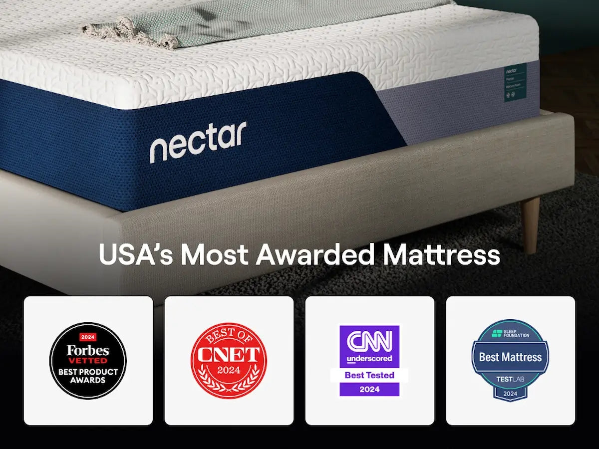 Adjustable base compatibility label on Nectar mattress