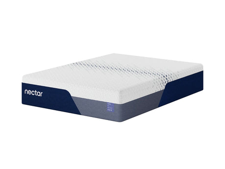 Nectar Luxe Memory Foam 5.1 full mattress top close-up showing layers