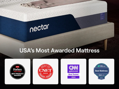 Label showing mattress features and certifications