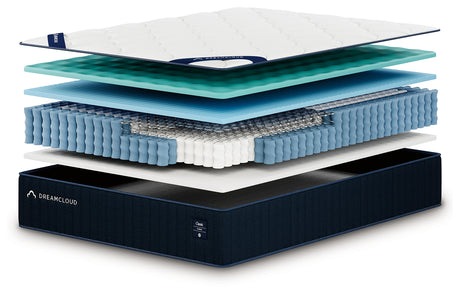 Exploded view of DreamCloud mattress layers