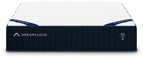 Close-up detail of quilted cooling cover on DreamCloud Classic Hybrid mattress