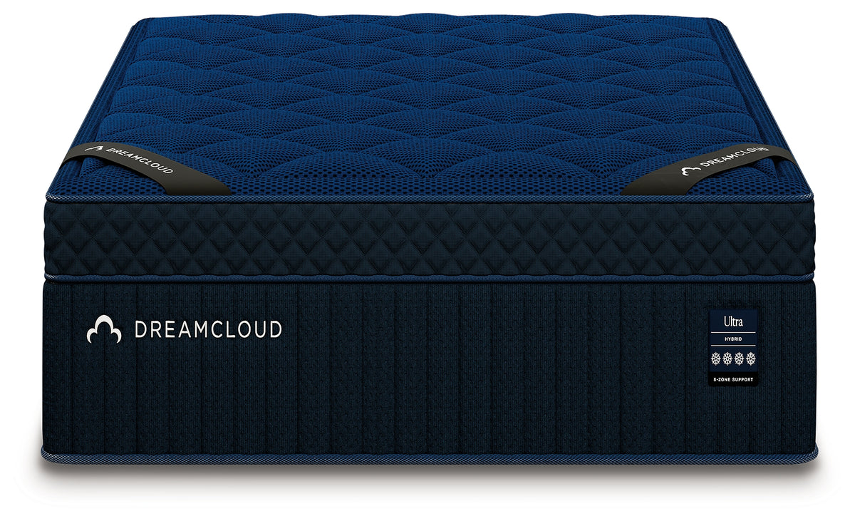DreamCloud Ultra Hybrid Twin Mattress head-on view showing surface