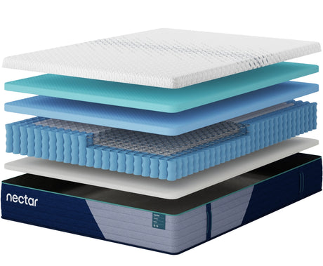 Top view of medium firm hybrid mattress