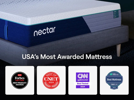 Nectar Premier Hybrid 5.1 mattress rolled and boxed for shipping