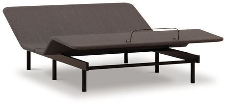 Adjustable bed base angled with head and foot raised