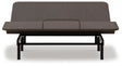 Full size charcoal gray adjustable bed base head-on view