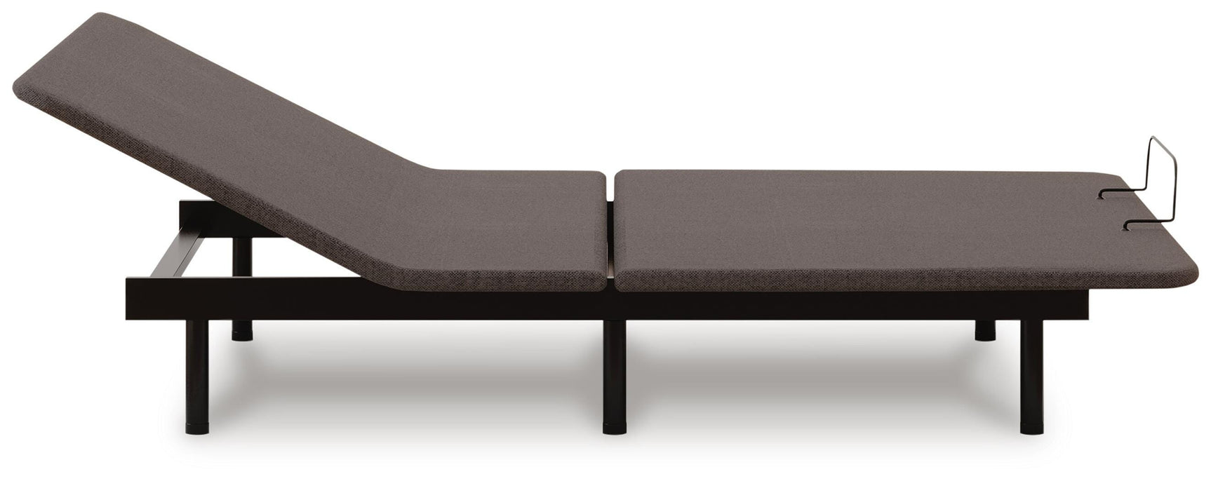 Comfort Classic black king adjustable base side view with head raised