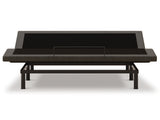 Front view of Comfort Premier Black Queen Adjustable Power Base in black finish