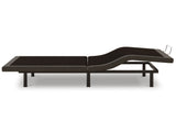 Comfort Premier Full Adjustable Base black, side view with foot raised