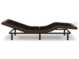 Comfort Premier Full Adjustable Base black, side view with head and foot raised
