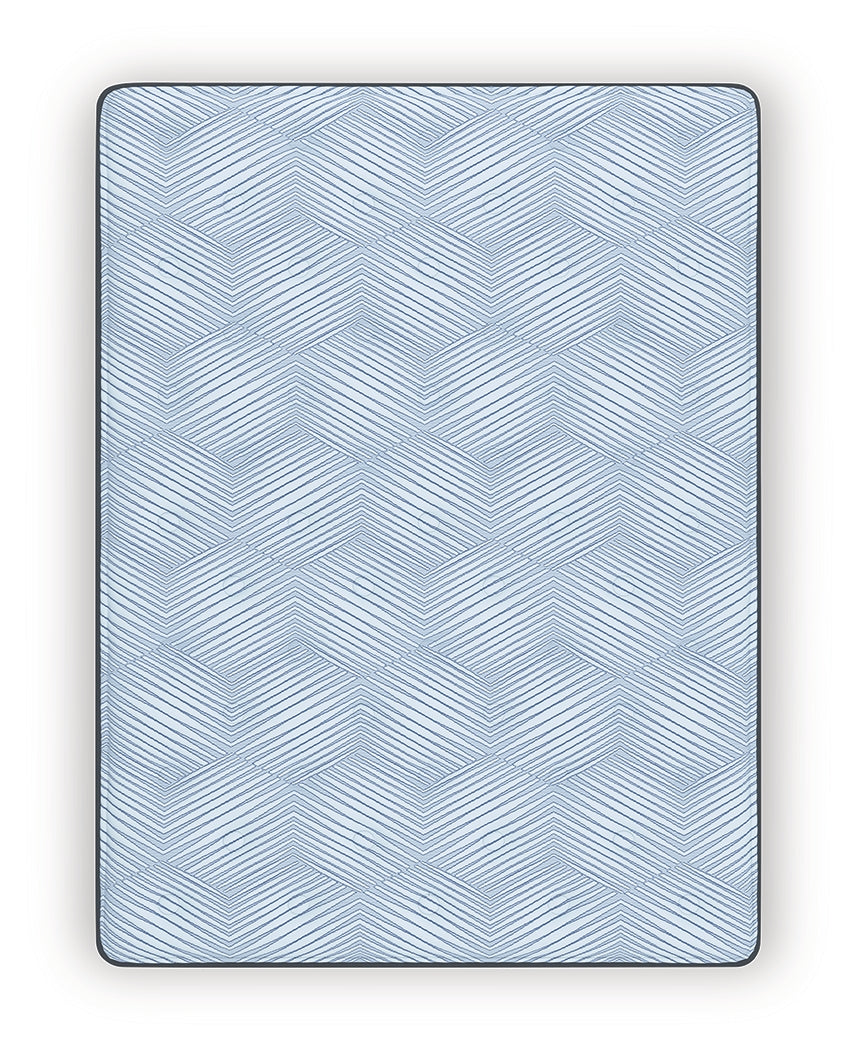 Top view of Peak 2.0 12 Hybrid Light Blue King Mattress