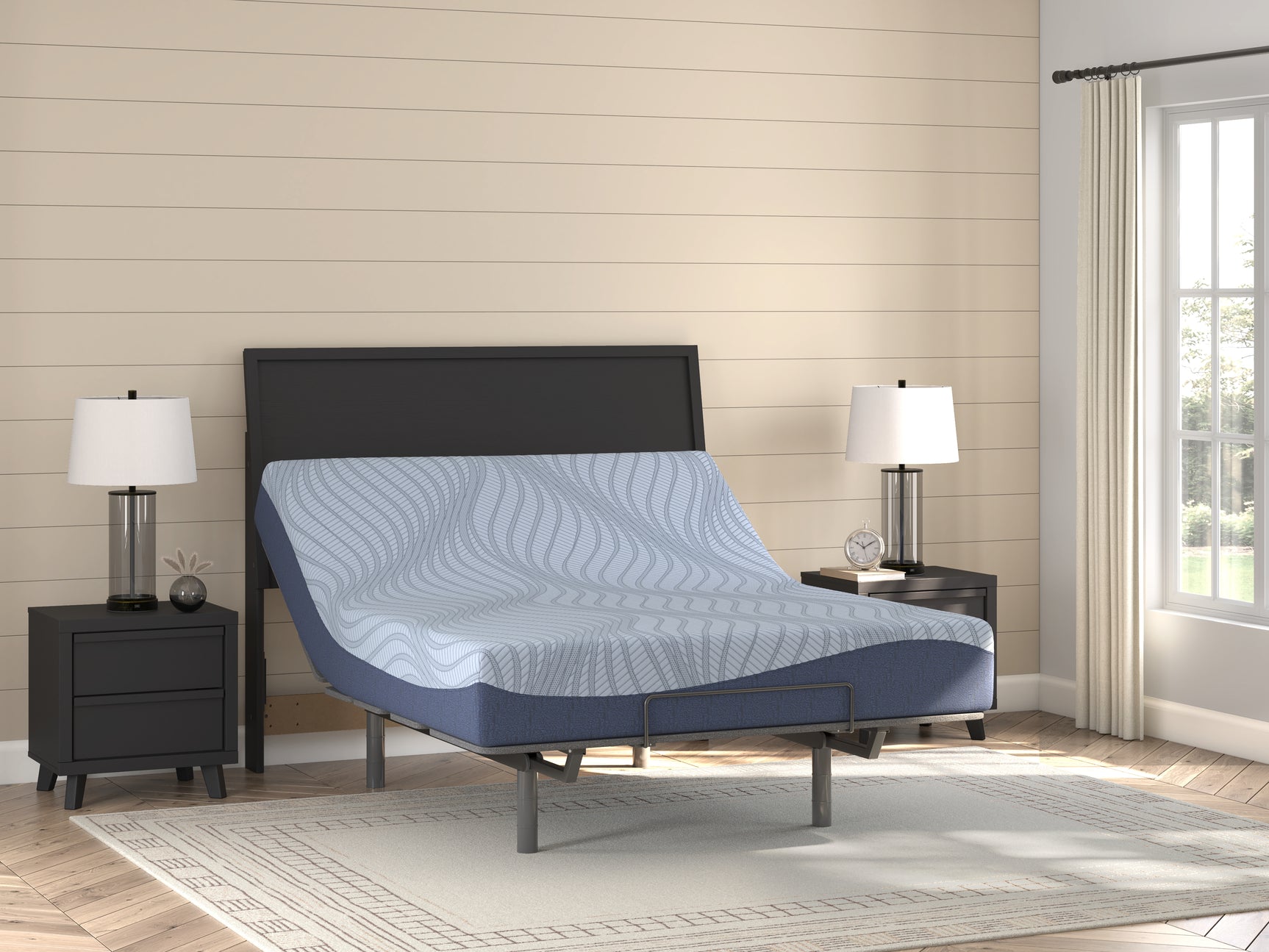 Horizontal view of Peak 2.0 Twin Mattress in white