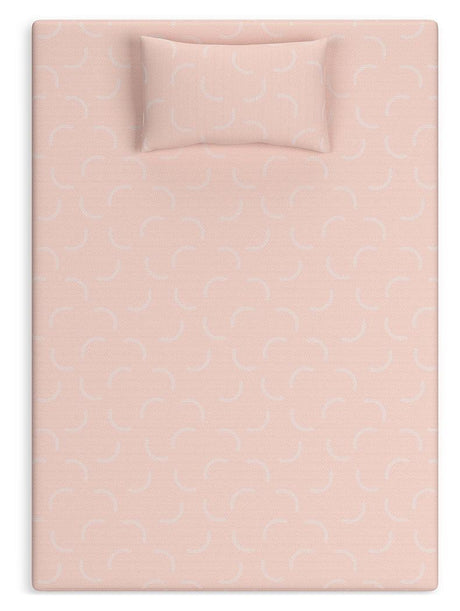 Top view of iKidz Coral Full Mattress with knit cover