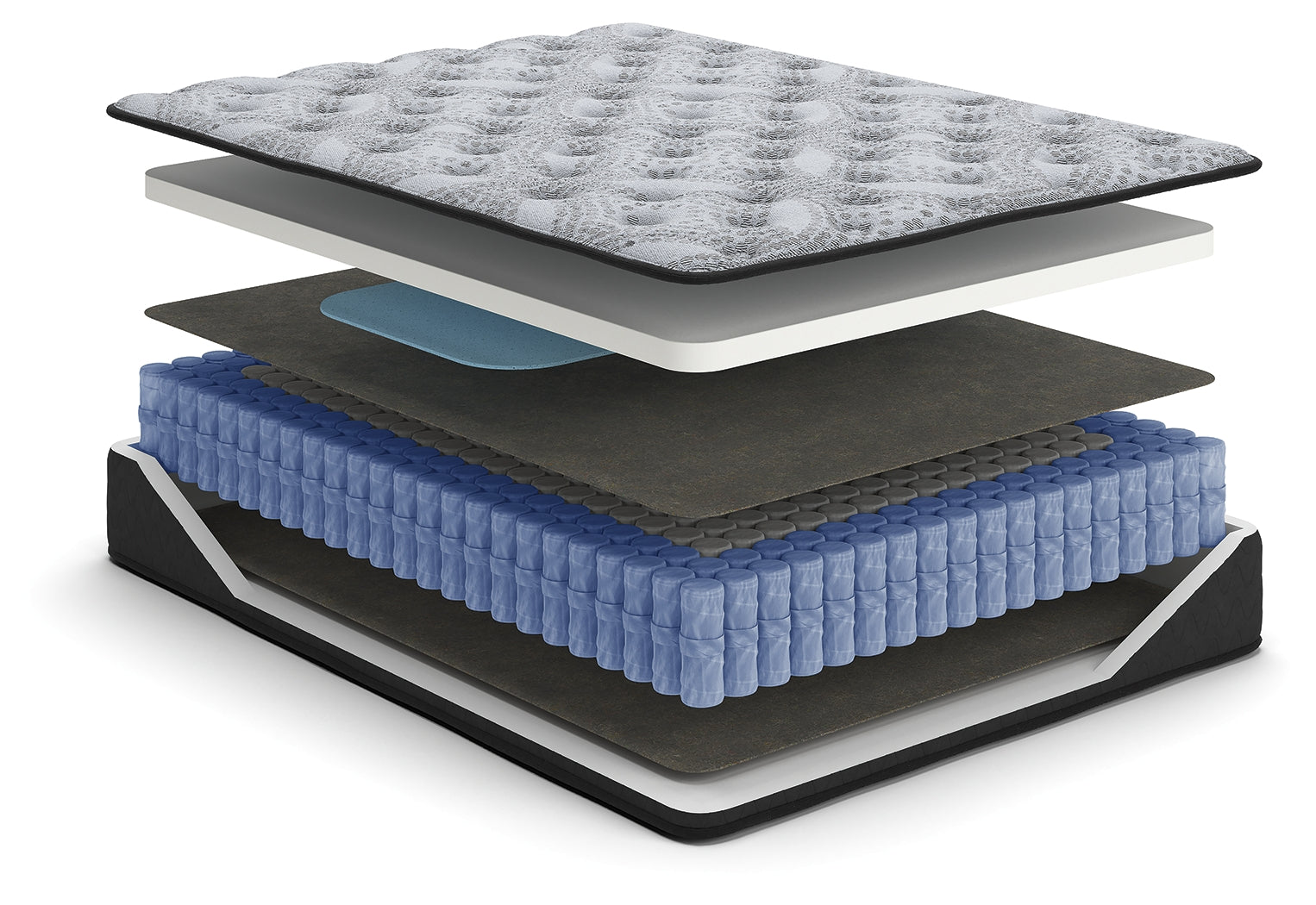 Comfort Plus Gray Queen Hybrid Mattress by Ashley, queen size, side view